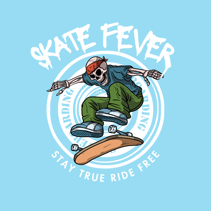 Iron On Patch - Cooles Skelett spielt Skateboard Eisen auf