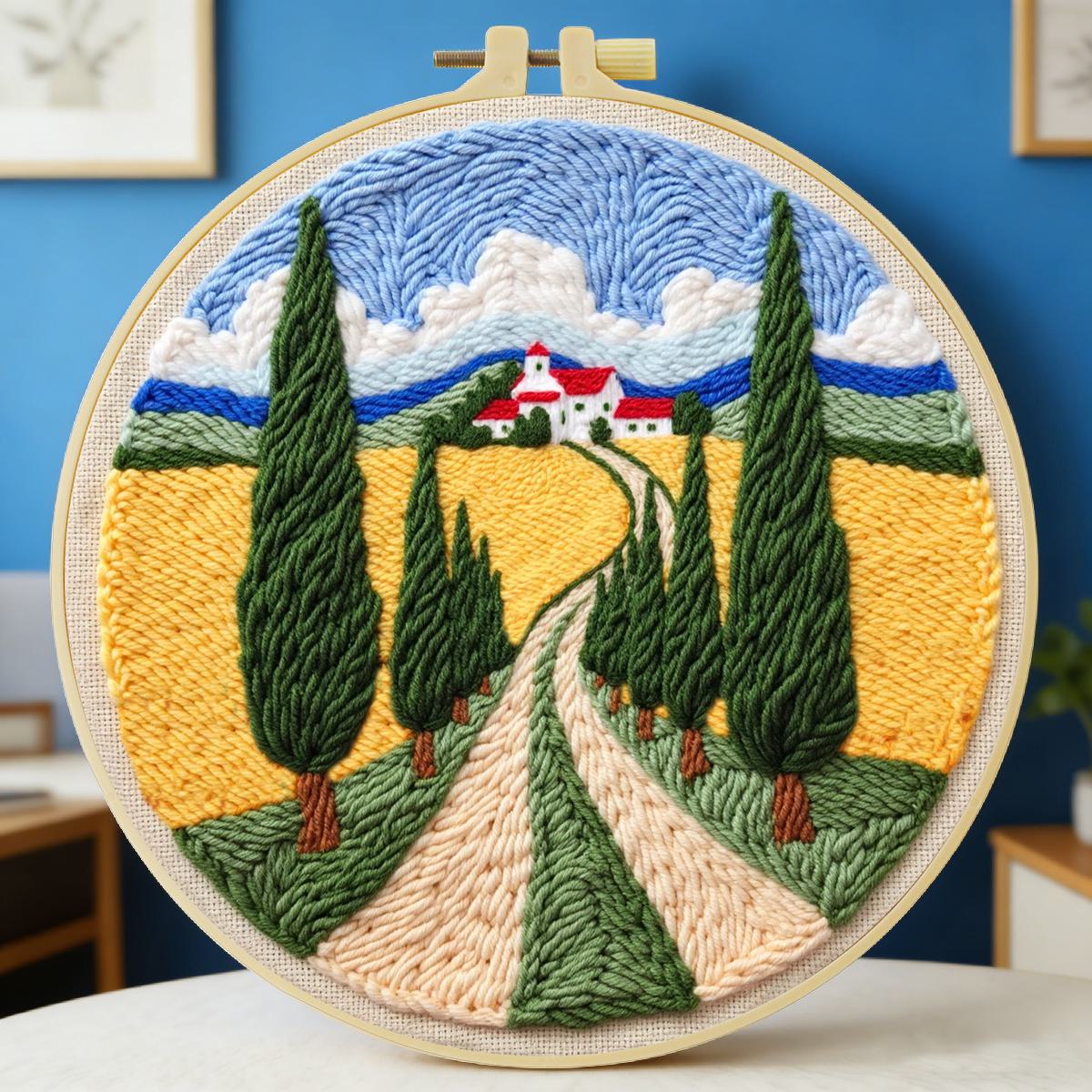 Is Sewing Textile Art - 20x20cm/7,87 Zoll Punch-Nadel-Stickerei-Set, Stickerei-Kit, DIY Handgemachtes