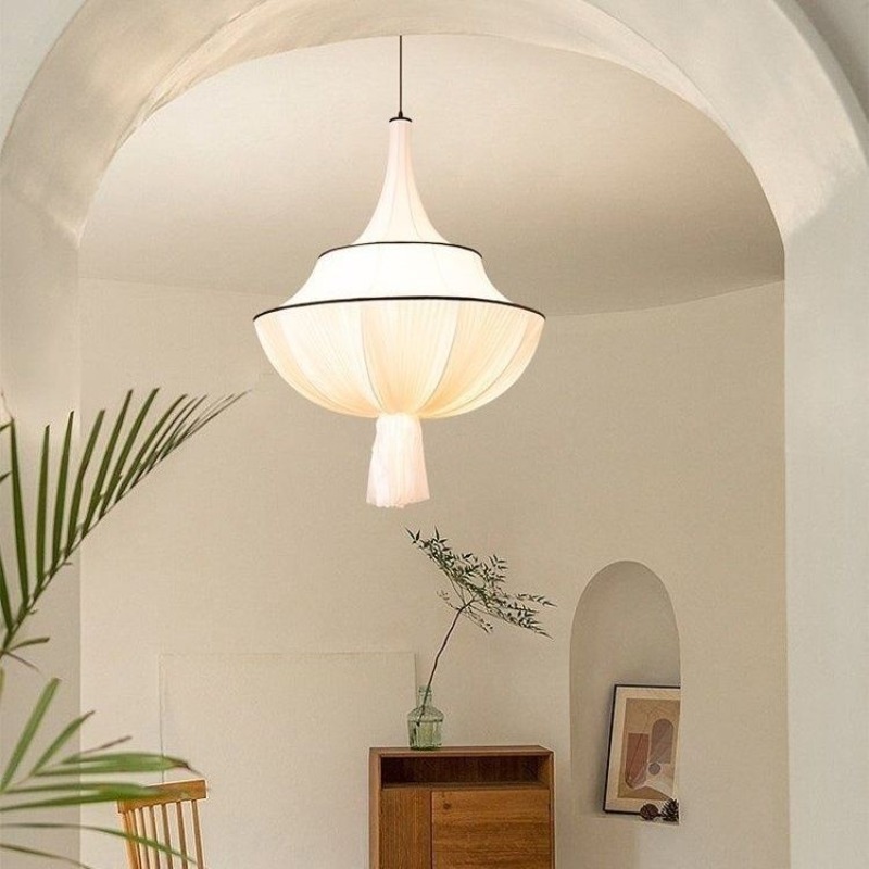Century Textile & Sewing Supply - Französische Mid-Century Nordic Ins Design Stoff-LED-Pendelleuchte