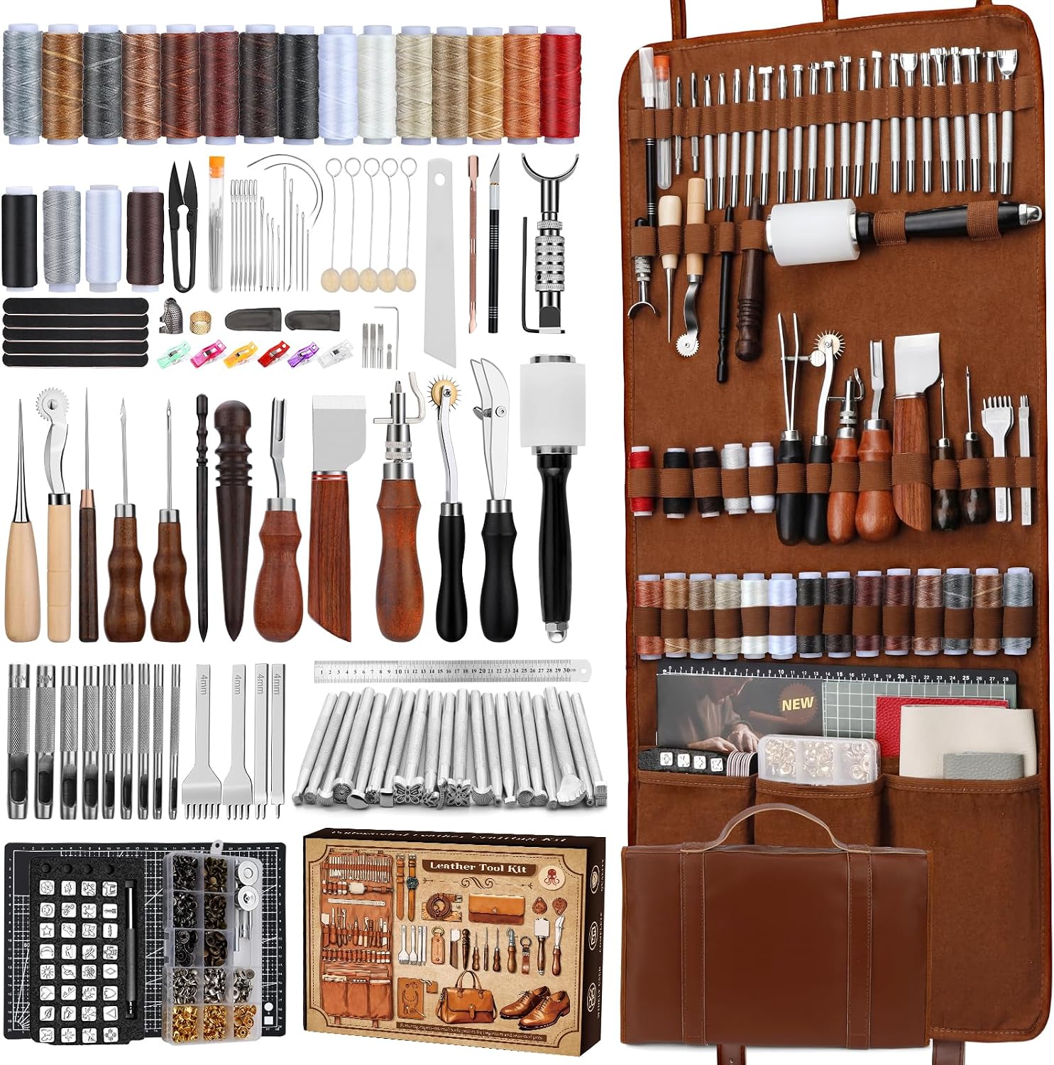 Sewing Custom - Lederbearbeitungs-Set, Lederwerkzeuge und Bastelset mit Maßgefertigter