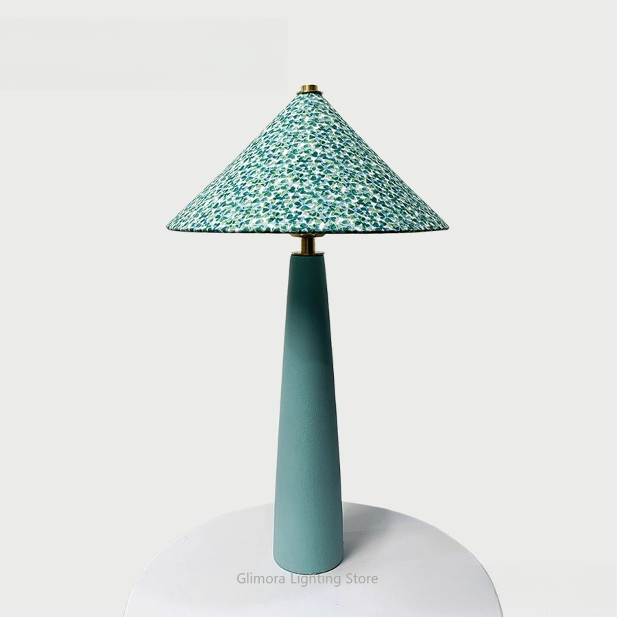 Century Textile & Sewing Supply - Blaugrüne Tischlampe in Regenschirmform: Stoff der