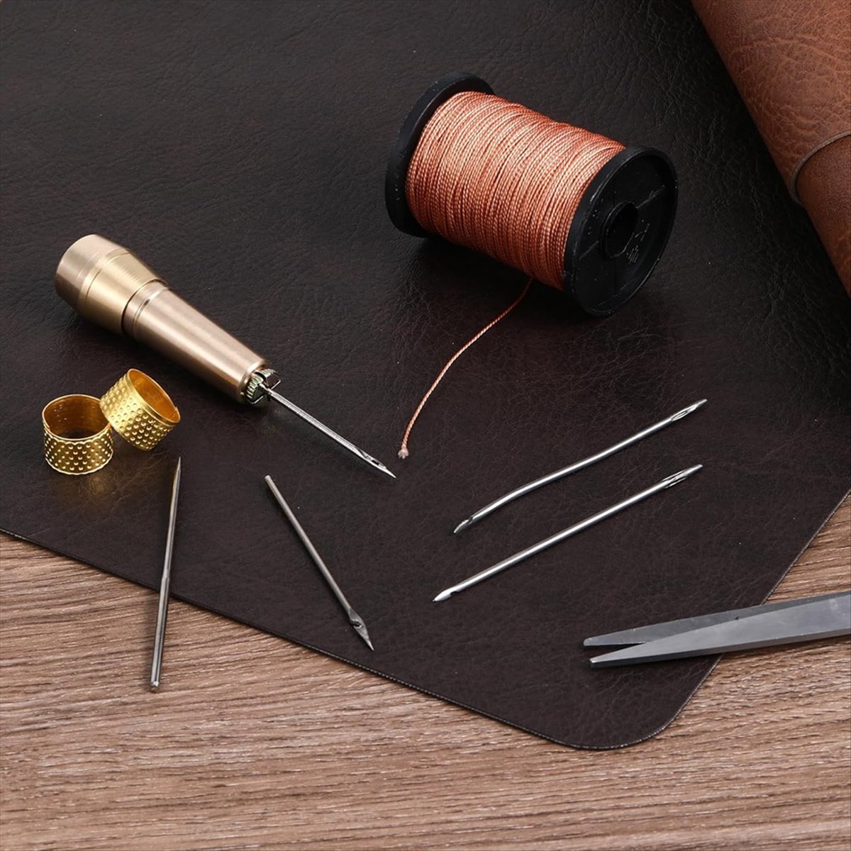 9-teiliges Leder-Nähahle-Set m – Sewing Kit Bewertung und Preis