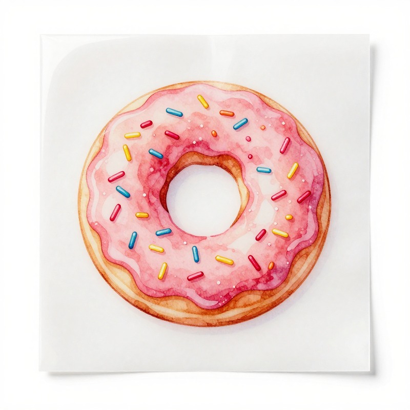 Aquarell-Donut-Wärmeübertragun – Iron On Patch Bewertung und Preis